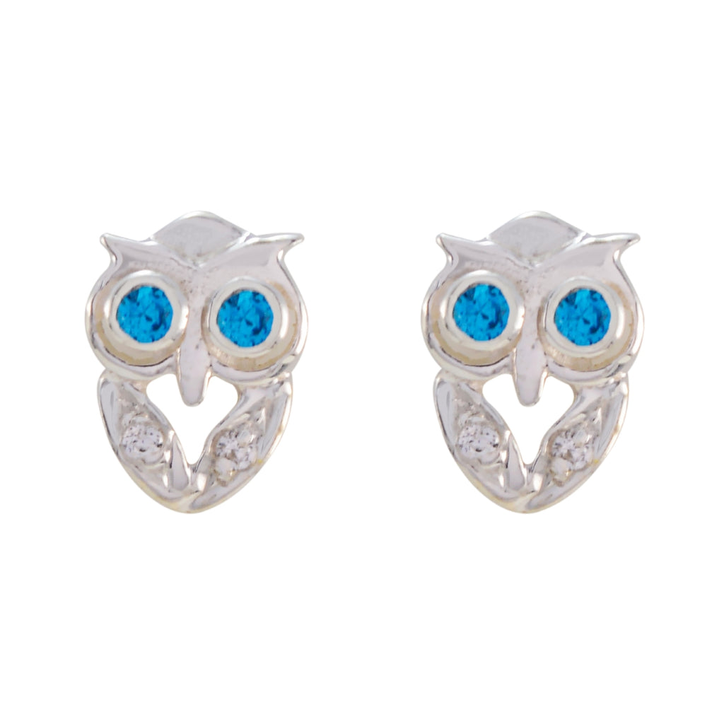 Blue-Topaz-CZ-Japanese-Giulia-multiple-Stud-Blue-925-Sterling-Silver-Earring