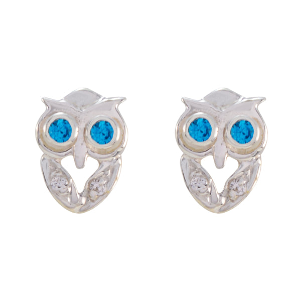 Blue-Topaz-CZ-Japanese-Giulia-multiple-Stud-Blue-925-Sterling-Silver-Earring