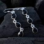 Black-Onyx-Korean-Victoria-multiple-Dangle-Black-925-Silver-Earring