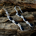 Black-Onyx-Korean-Victoria-multiple-Dangle-Black-925-Silver-Earring