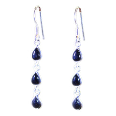 Black-Onyx-Korean-Victoria-multiple-Dangle-Black-925-Silver-Earring