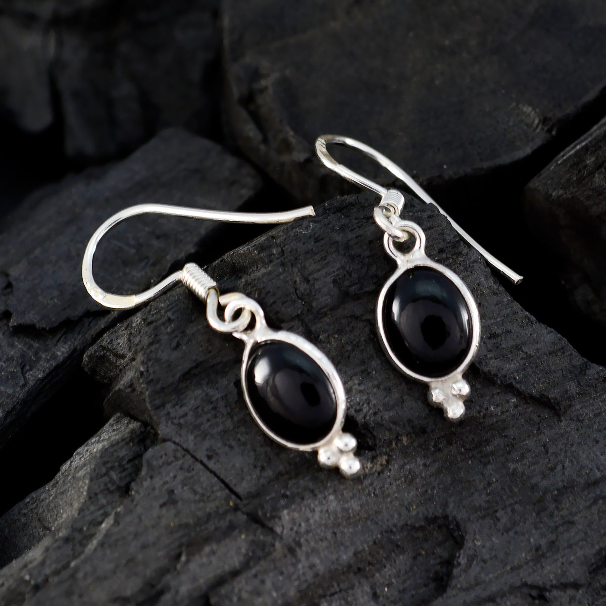 Black-Onyx-French-Valentina-multiple-Dangle-Black-Sterling-Silver-Earring