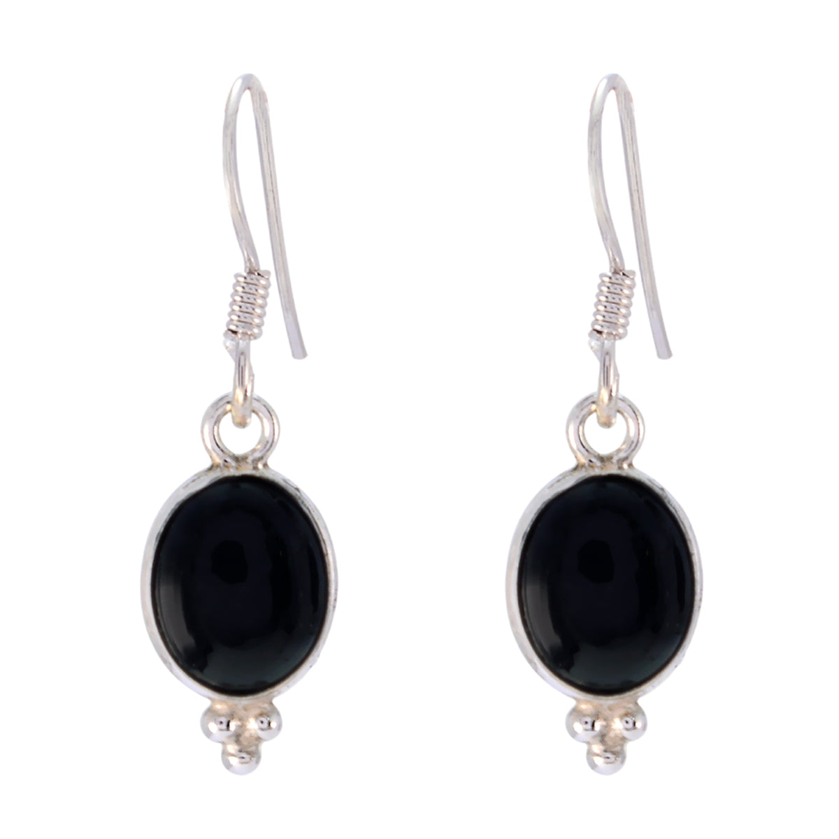 Black-Onyx-French-Valentina-multiple-Dangle-Black-Sterling-Silver-Earring Image principale du produit