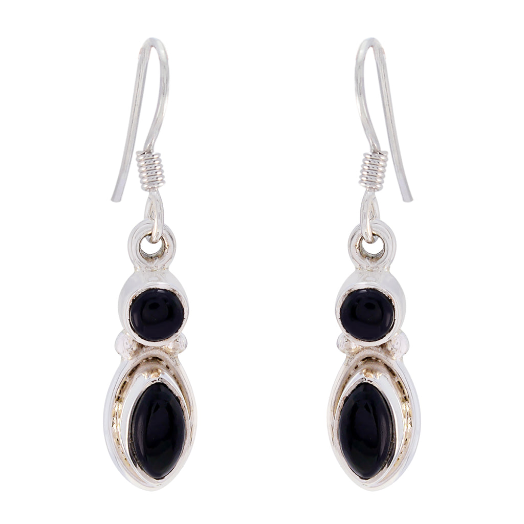 Black-Onyx-Australian-Alice-multiple-Dangle-Black-925-Silver-Earring