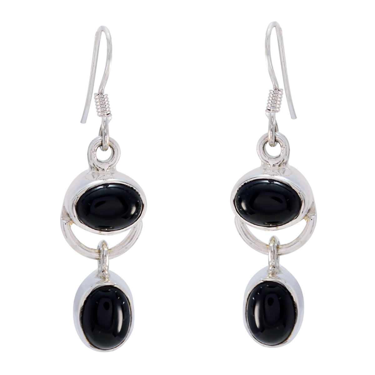 Black-Onyx-African-Joaquina-multiple-Dangle-Black-925-Sterling-Silver-Earring