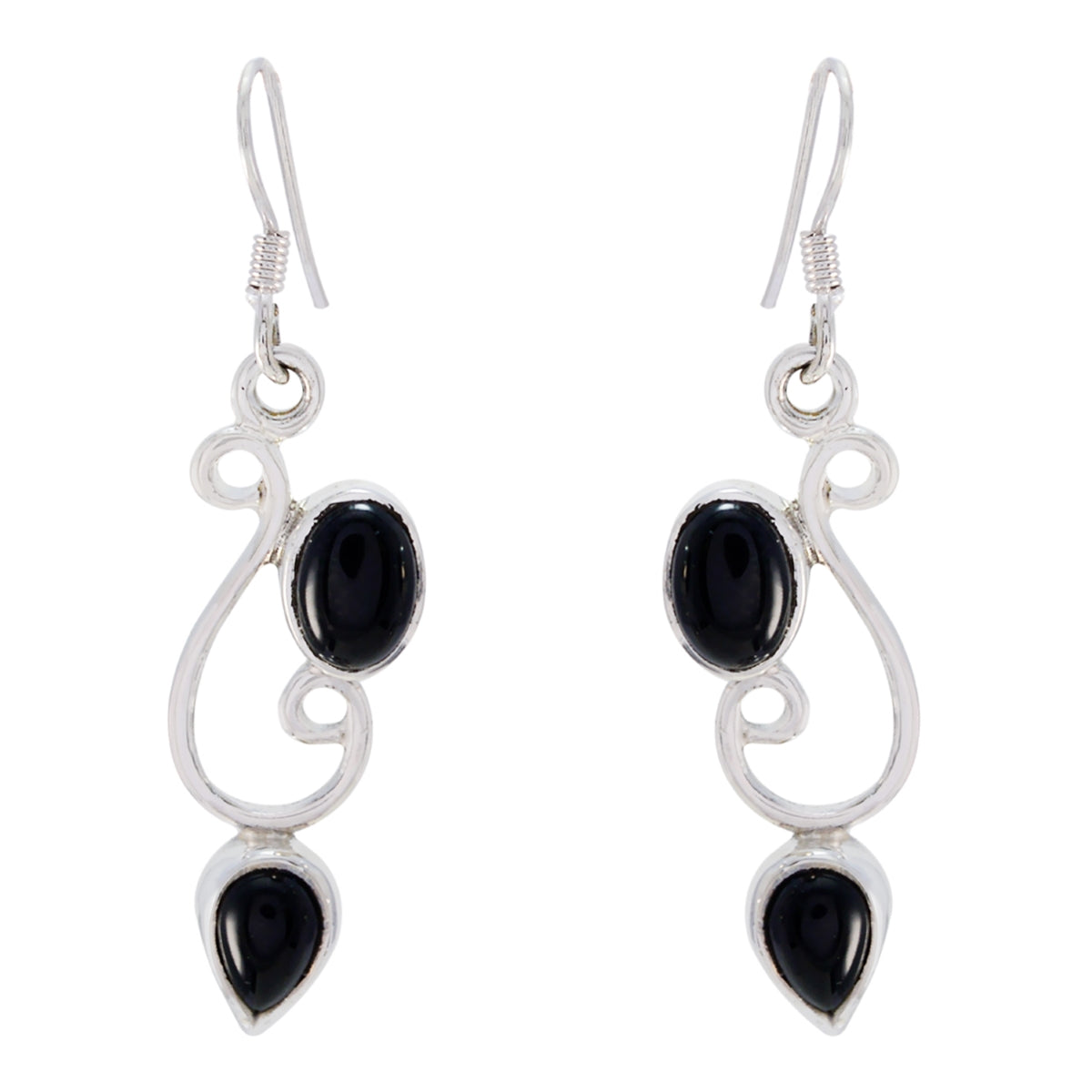 Black-Onyx-Spanish-Alina-multiple-Dangle-Black-925-Sterling-Silver-Earring Main image