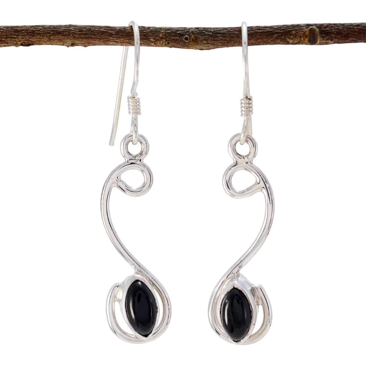 Black-Onyx-Japanese-Lucia-multiple-Dangle-Black-925-Sterling-Silver-Earring Immagine principale del prodotto