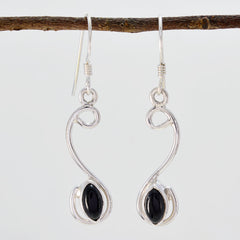Black-Onyx-Japanese-Lucia-multiple-Dangle-Black-925-Sterling-Silver-Earring