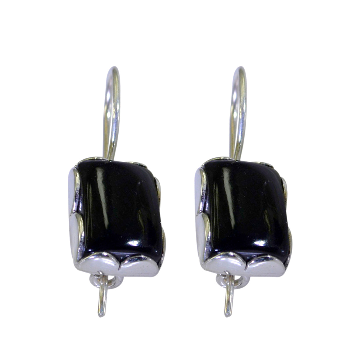 Black-Onyx-Russian-Aurora-multiple-Dangle-Black-Silver-Earring Huvudsaklig produktbild