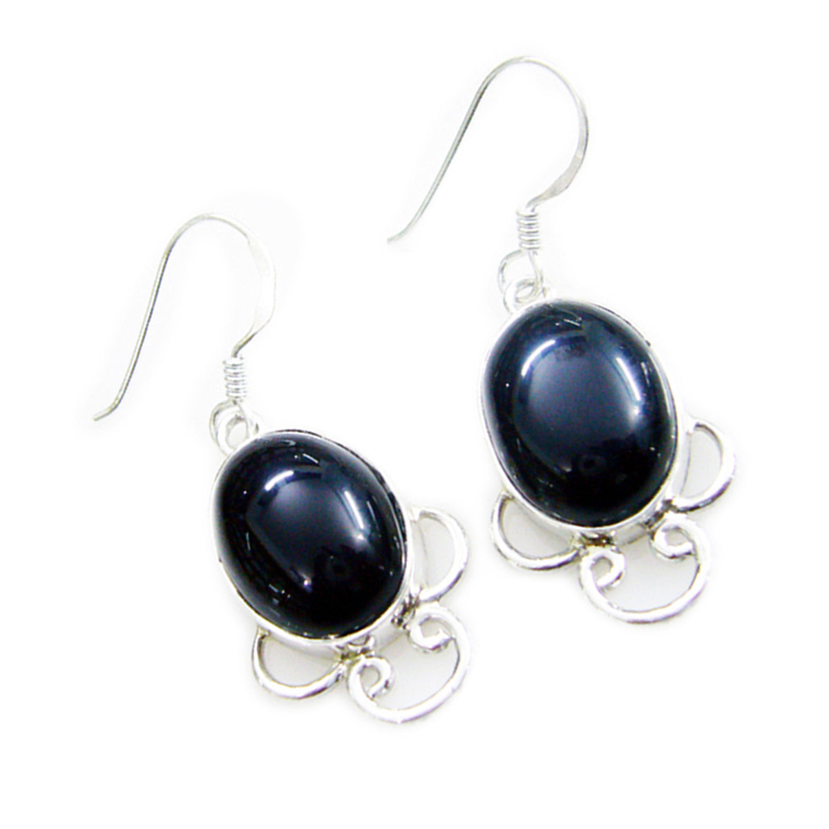 Black-Onyx-American-Bella-multiple-Dangle-Black-Silver-Earring