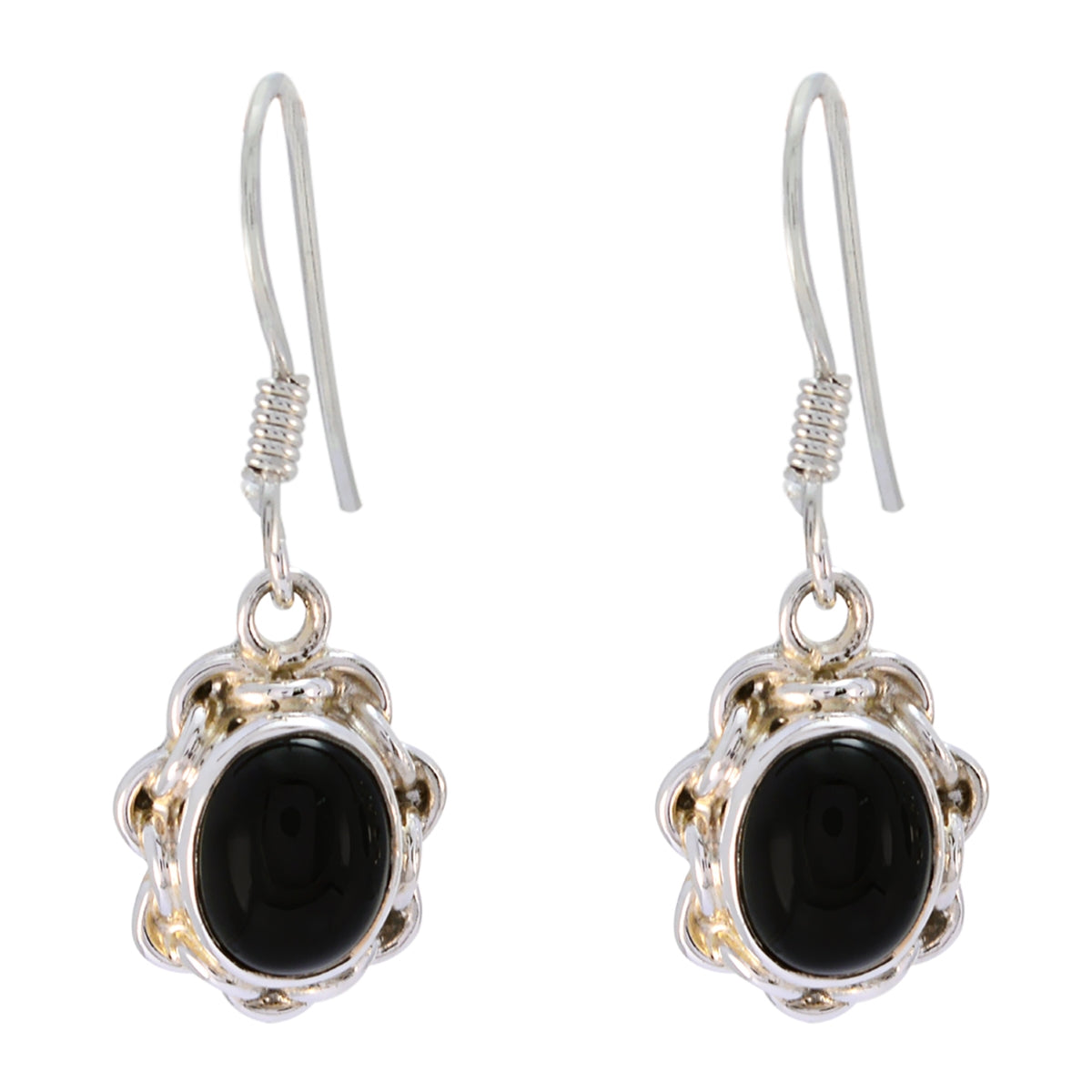 Black-Onyx-Middle-Eastern-Leah-multiple-Dangle-Black-Sterling-Silver-Earring Huvudsaklig produktbild