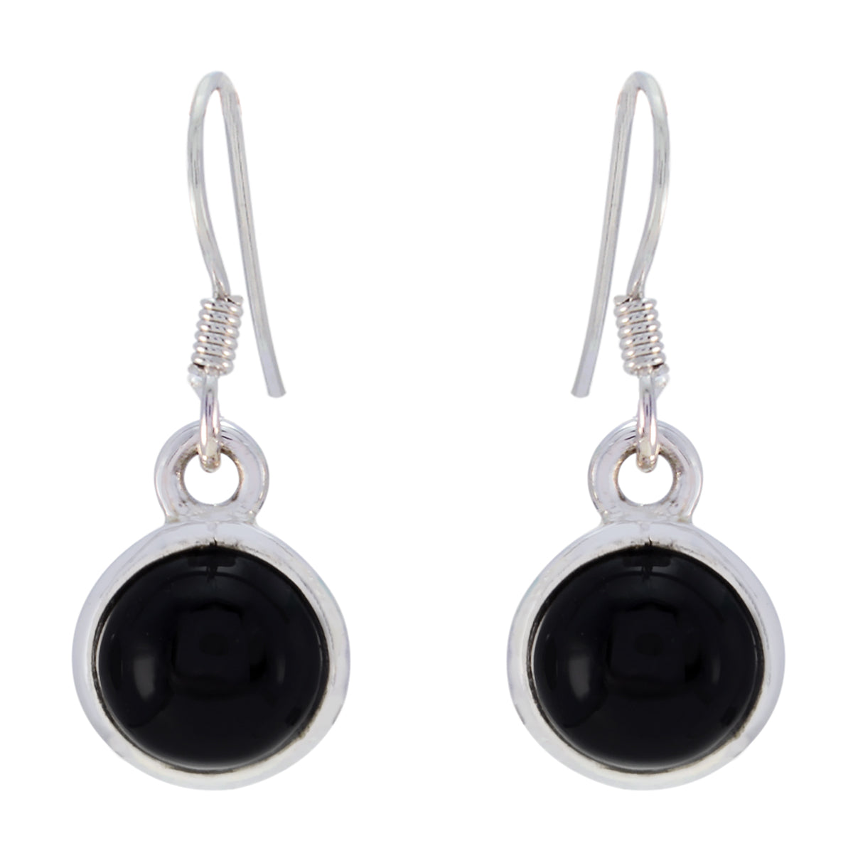 Black-Onyx-French-Eliza-Solitaire-Dangle-Black-925-Sterling-Silver-Earring Immagine principale del prodotto