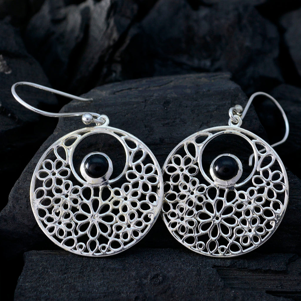 Black-Onyx-African-Ellie-Solitaire-Dangle-Black-92.5-Silver-Earring