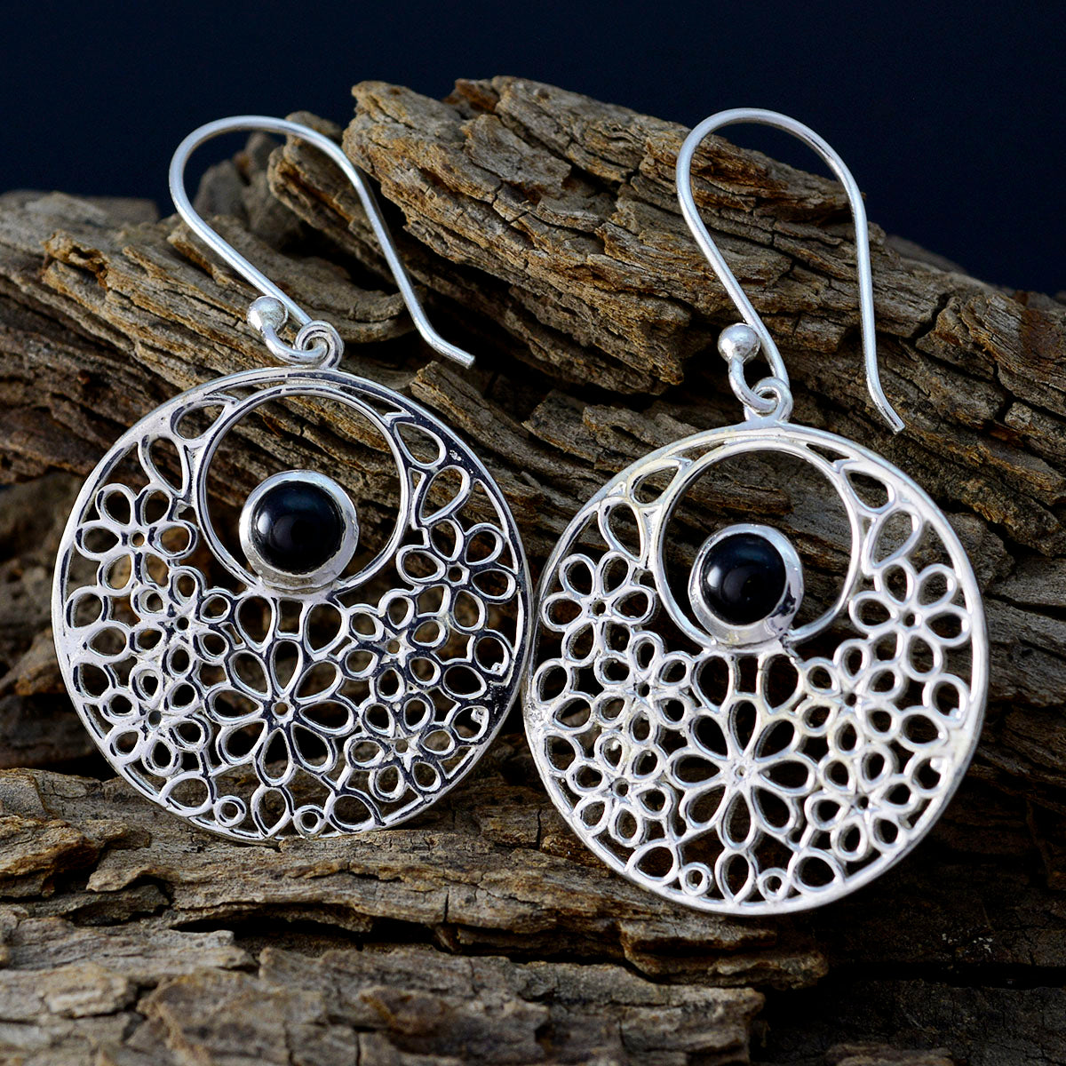 Black-Onyx-African-Ellie-Solitaire-Dangle-Black-92.5-Silver-Earring