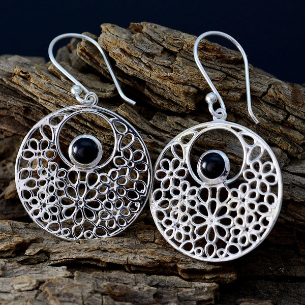 Black-Onyx-African-Ellie-Solitaire-Dangle-Black-92.5-Silver-Earring