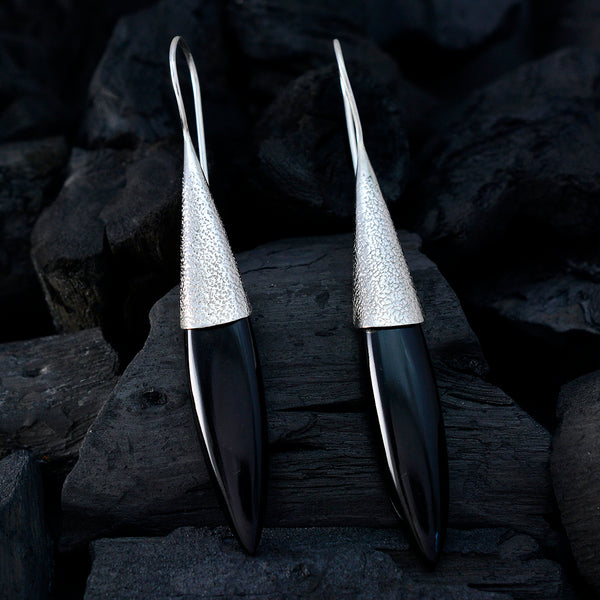 Black-Onyx-Australian-Hana-Solitaire-Dangle-Black-92.5-Silver-Earring