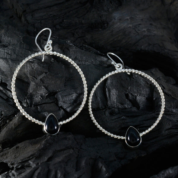 Black-Onyx-American-Eva-Solitaire-Dangle-Black-Sterling-Silver-Earring