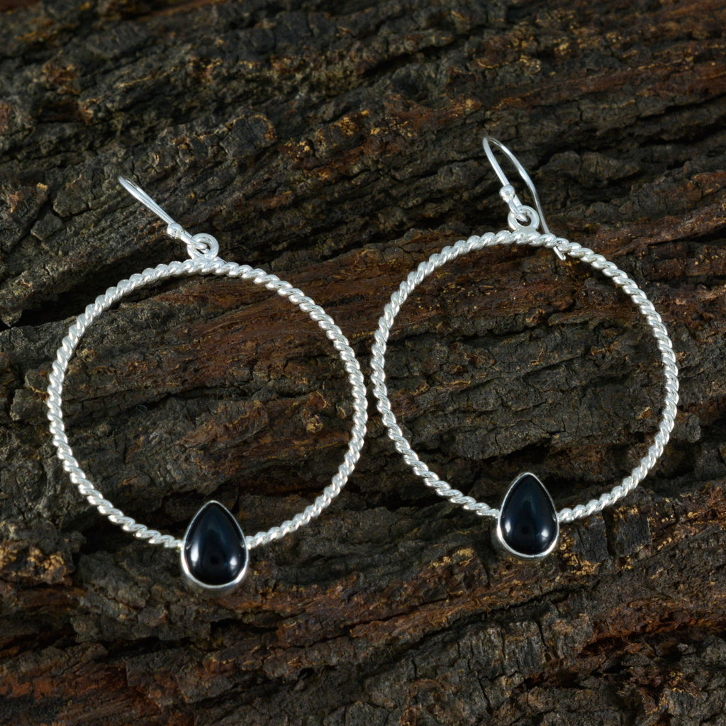 Black-Onyx-American-Eva-Solitaire-Dangle-Black-Sterling-Silver-Earring