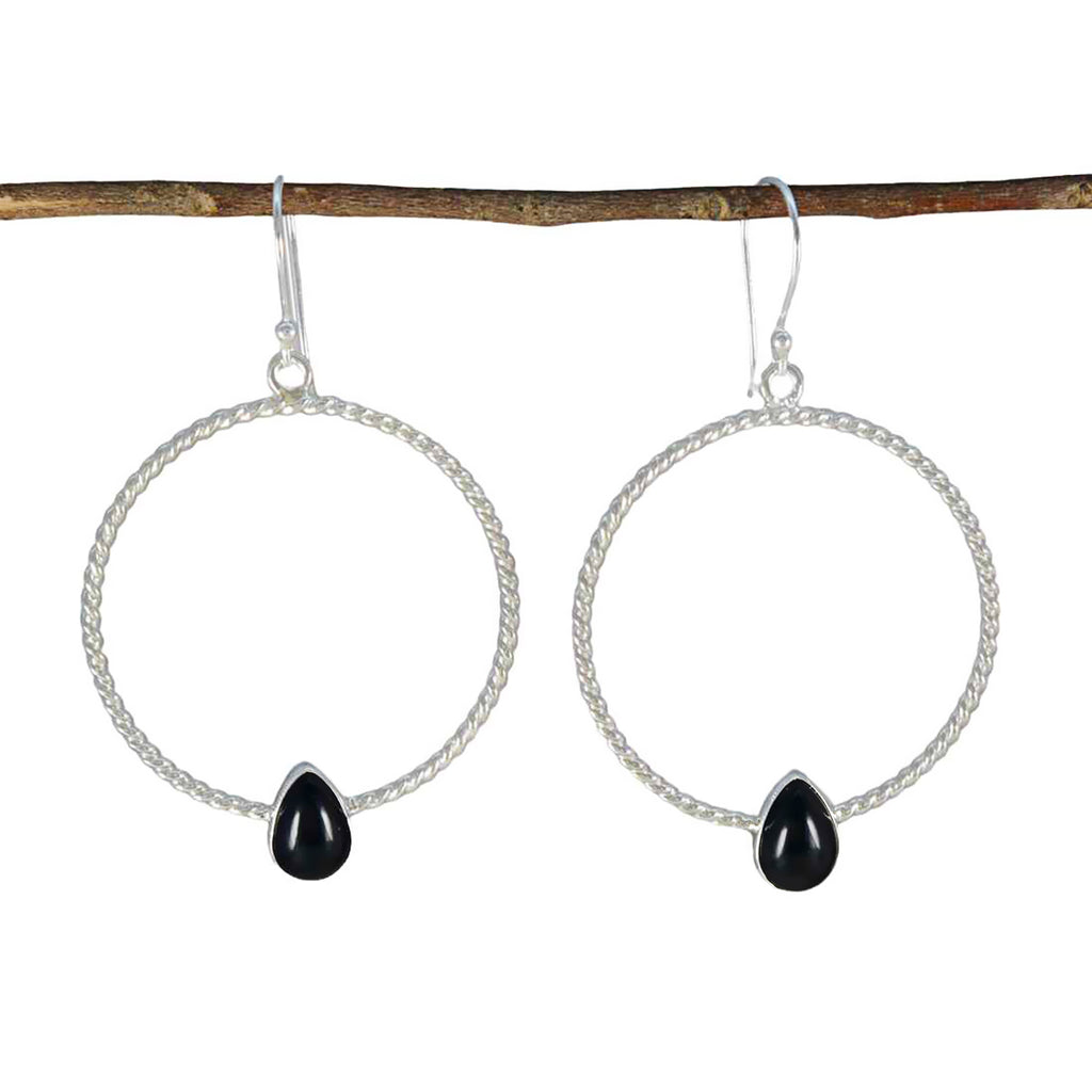 Black-Onyx-American-Eva-Solitaire-Dangle-Black-Sterling-Silver-Earring