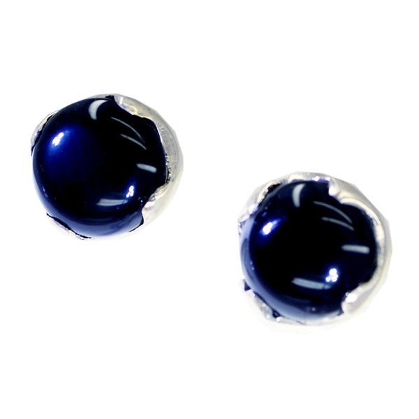 Black-Onyx-Japanese-Freya-Solitaire-Stud-Black-Silver-Earring