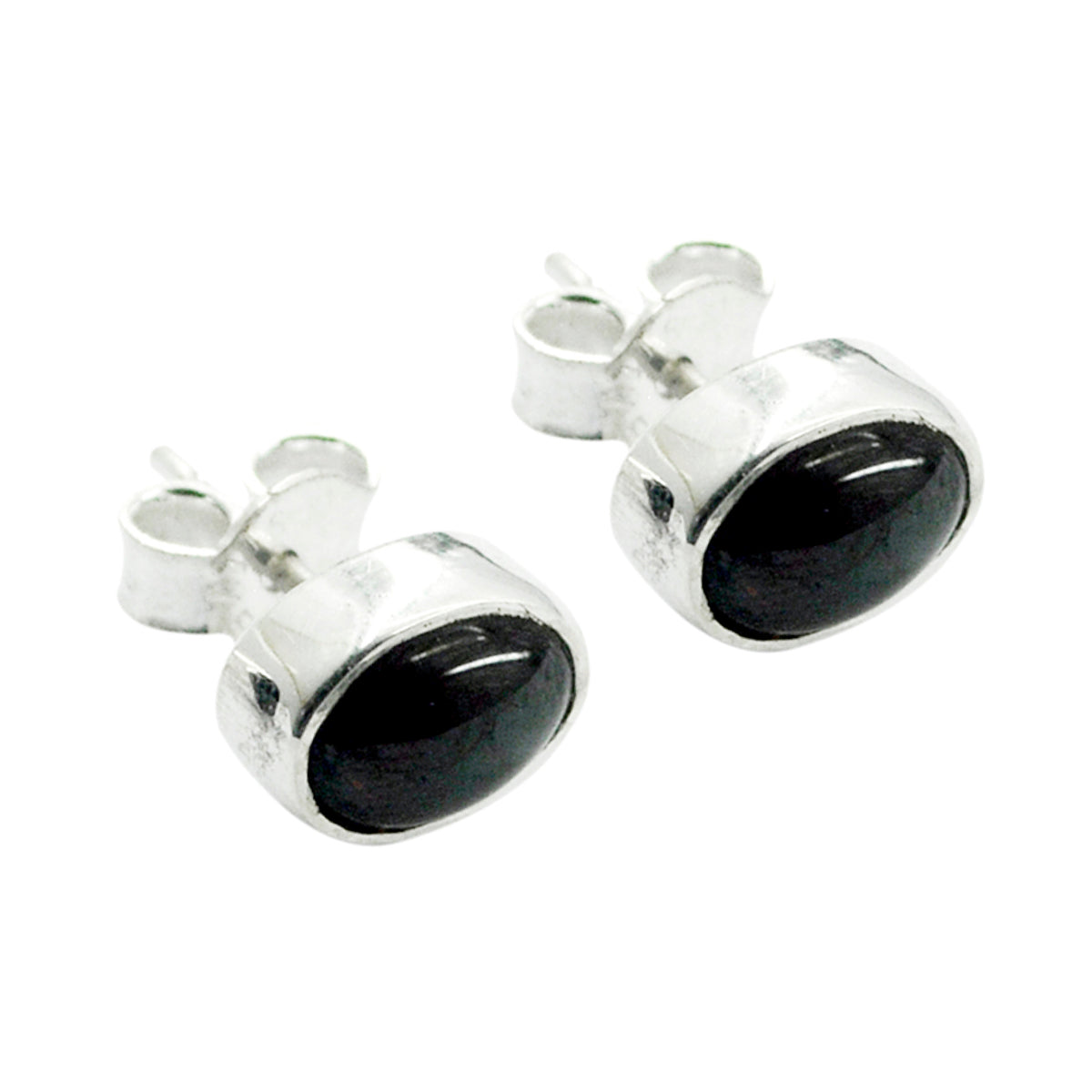 Black-Onyx-Mexican-Greta-Solitaire-Stud-Black-925-Silver-Earring