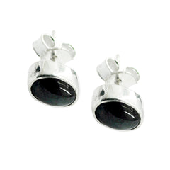 Black-Onyx-Mexican-Greta-Solitaire-Stud-Black-925-Silver-Earring