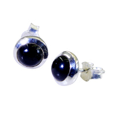 Black-Onyx-Italian-Carolina-Solitaire-Stud-Black-925-Sterling-Silver-Earring