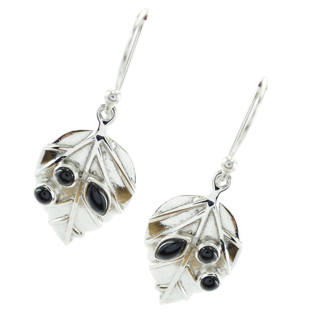 Boucles d'oreilles pendantes multiples Hanna australiennes en argent 92,5 noir avec onyx noir Image secondaire du produit