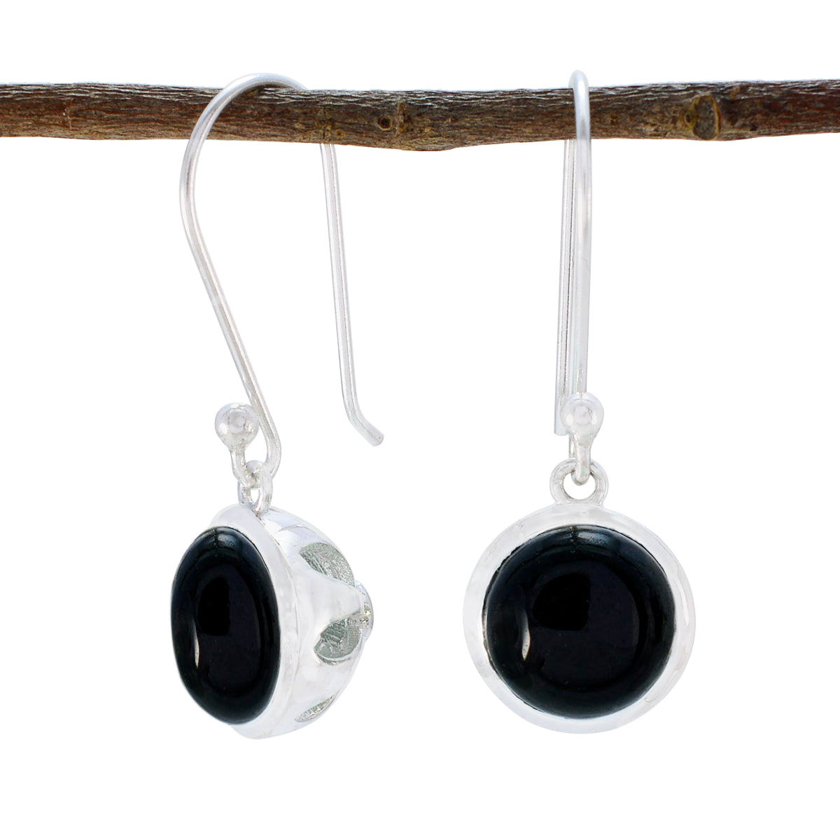 Black-Onyx-Korean-Autumn-multiple-Dangle-Black-Sterling-Silver-Earring Image principale du produit
