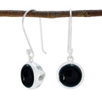 Black-Onyx-Korean-Autumn-multiple-Dangle-Black-Sterling-Silver-Earring