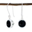 Black-Onyx-Korean-Autumn-multiple-Dangle-Black-Sterling-Silver-Earring
