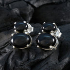 Black-Onyx-Australian-Pilar-Toi-et-Moi-Stud-Black-92.5-Silver-Earring