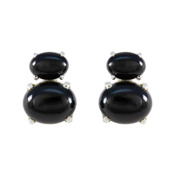 Schwarzer Onyx-Australian-Pilar-Toi-et-Moi-Ohrstecker-Schwarz-92,5-Silber-Ohrring