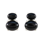 Black-Onyx-Australian-Pilar-Toi-et-Moi-Stud-Black-92.5-Silver-Earring