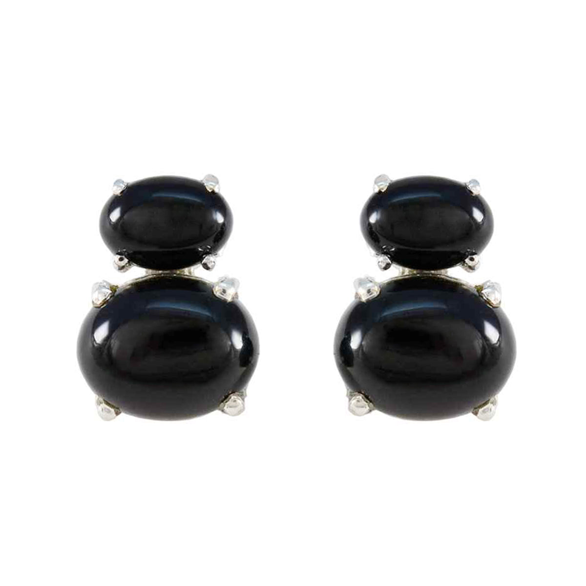 Black-Onyx-Australian-Pilar-Toi-et-Moi-Stud-Black-92.5-Silver-Earring