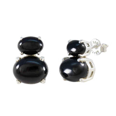Black-Onyx-Australian-Pilar-Toi-et-Moi-Stud-Black-92.5-Silver-Earring