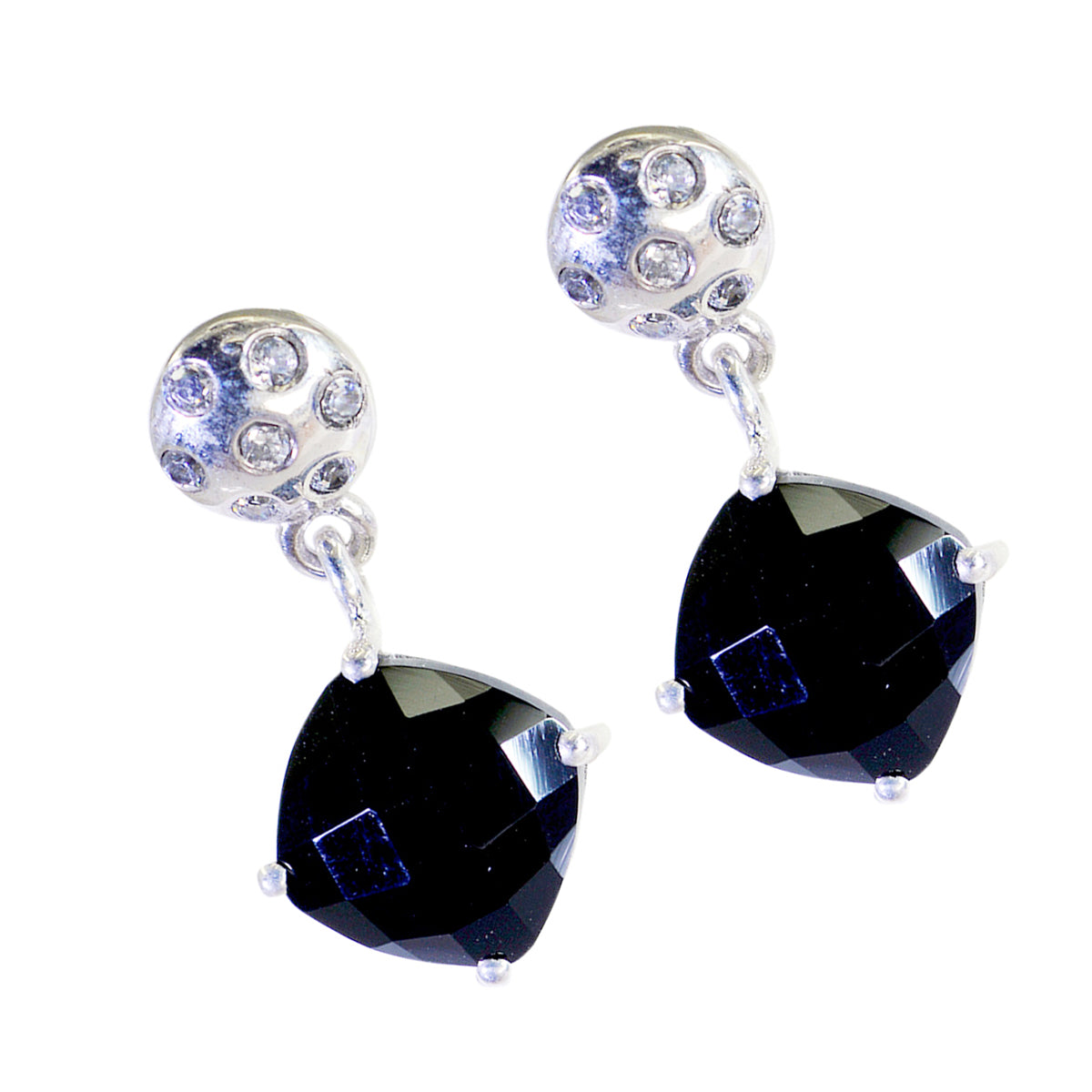 Boucles d'oreilles à tige multiples Hannah en argent sterling noir et onyx noir Image secondaire du produit