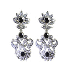 Black-Onyx-Indian-Aisha-multiple-Stud-Black-Silver-Earring