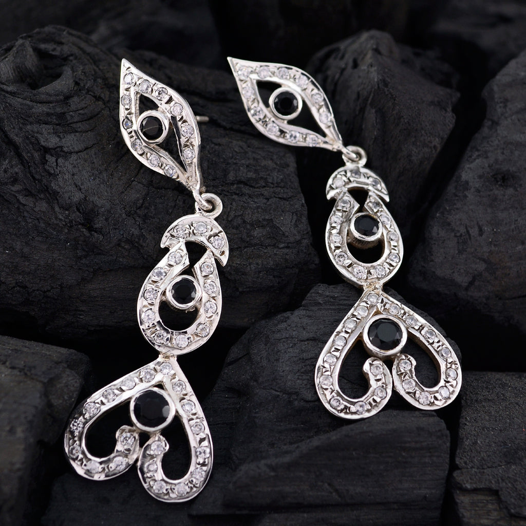 Black-Onyx-Indian-Ananya-multiple-Stud-Black-Sterling-Silver-Earring