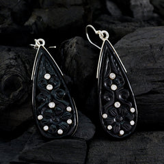 Black-Onyx-Indian-Angel-multiple-Dangle-Black-92.5-Silver-Earring