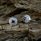 Black-Onyx-Middle-Eastern-Carolina-multiple-Stud-Black-Silver-Earring