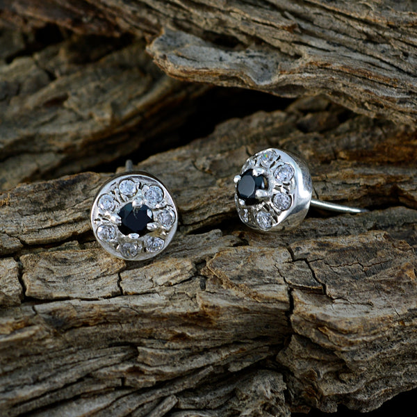 Black-Onyx-Middle-Eastern-Carolina-multiple-Stud-Black-Silver-Earring