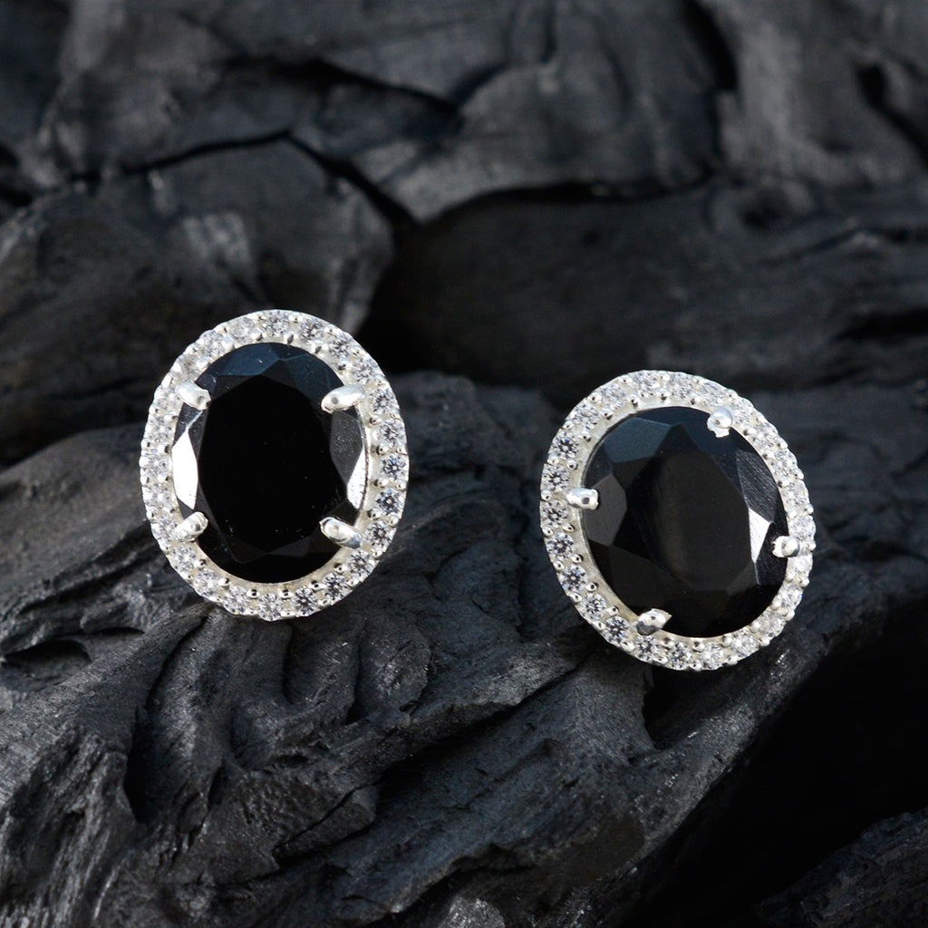 Black-Onyx-Japanese-Ivy-multiple-Stud-Black-925-Silver-Earring