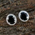 Black-Onyx-Japanese-Ivy-multiple-Stud-Black-925-Silver-Earring