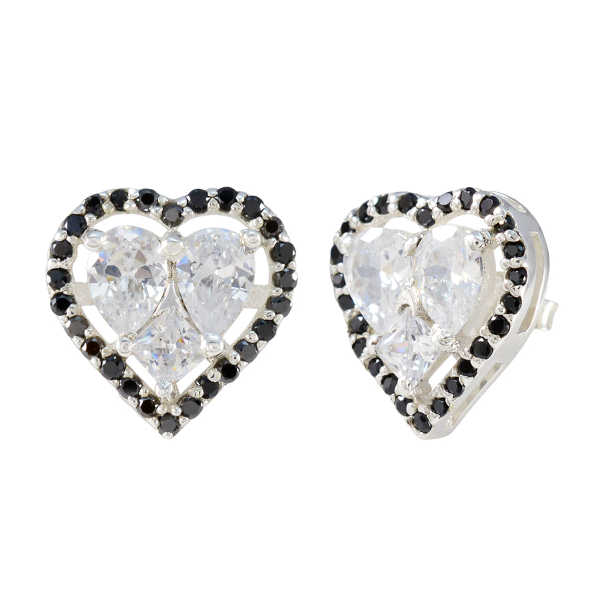 Black Onyx Russian Teresa multiple Stud Black 925 Silver Earring Второстепенное изображение товара