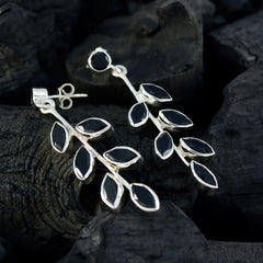 Black-Onyx-Australian-Kennedy-multiple-Stud-Black-925-Silver-Earring