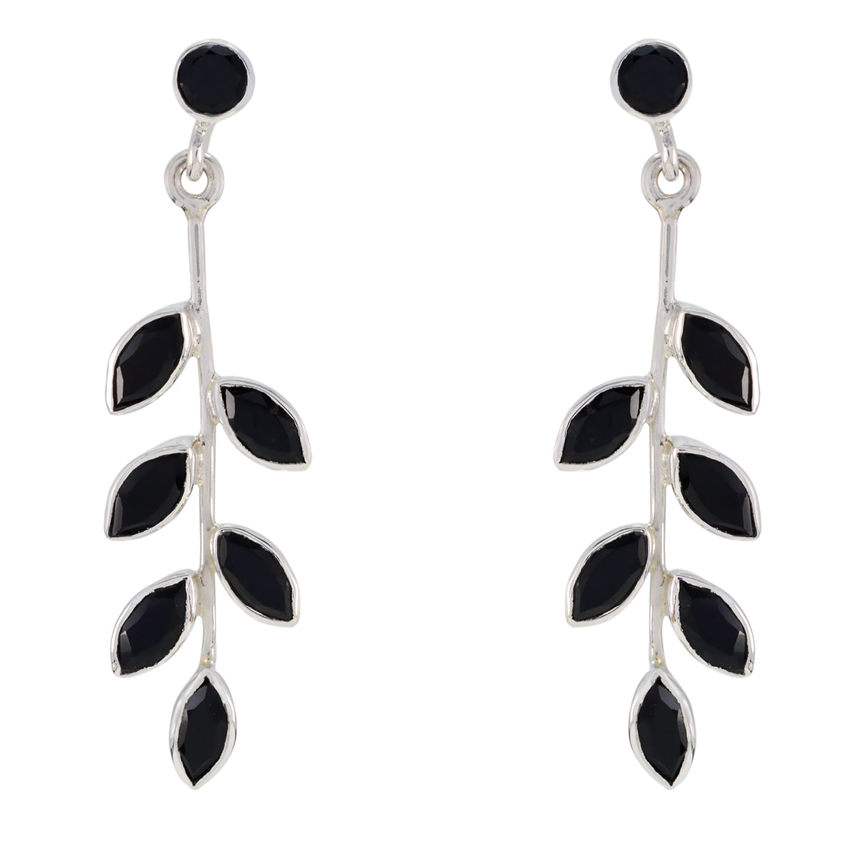 Black-Onyx-Australian-Kennedy-multiple-Stud-Black-925-Silver-Earring