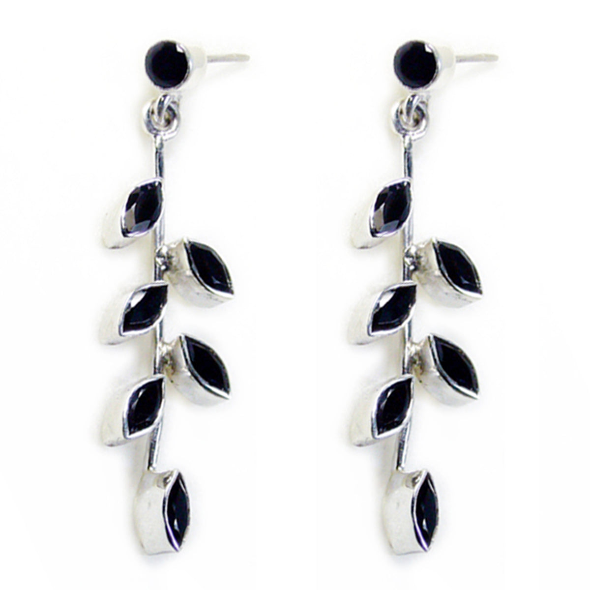 Black-Onyx-Australian-Kennedy-multiple-Stud-Black-925-Silver-Earring