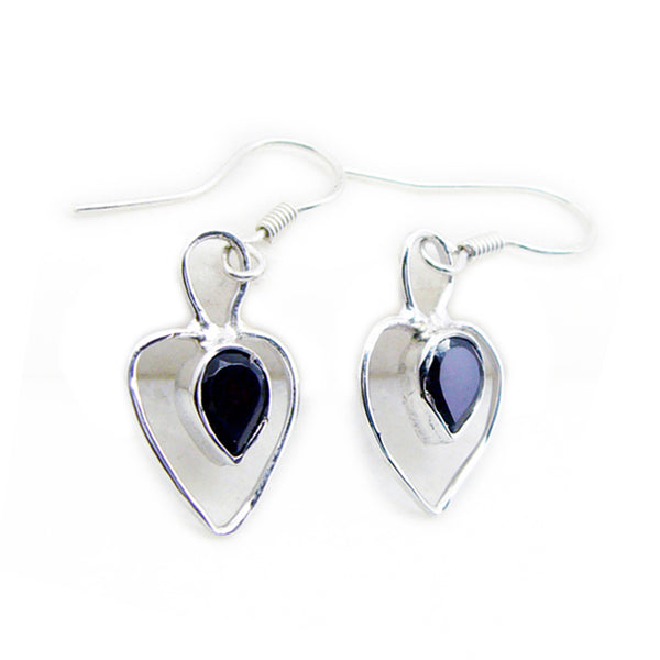 Black-Onyx-French-Lea-multiple-Dangle-Black-925-Silver-Earring