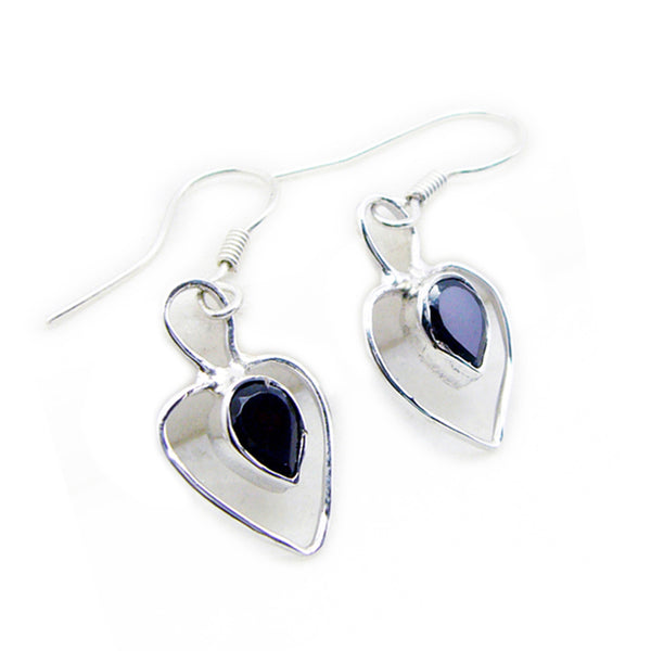 Black-Onyx-French-Lea-multiple-Dangle-Black-925-Silver-Earring